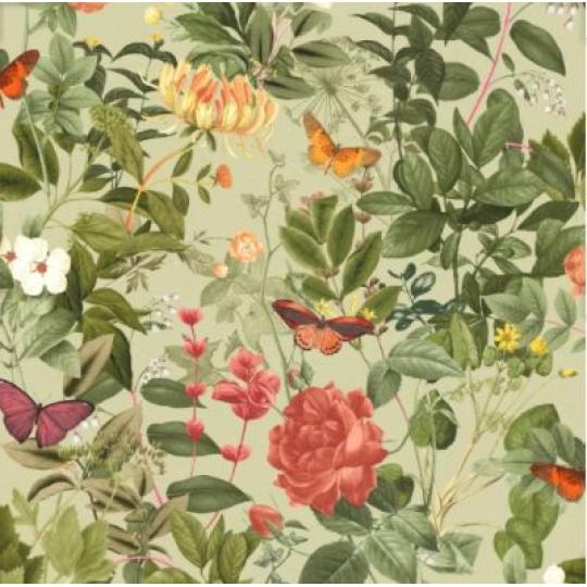vlies tapeta klasszikus botanikus vilagos vintage elegans virag pillango rozsa mezei virag lepke sotetgrafit piros narancs sarga zsalya.jpg